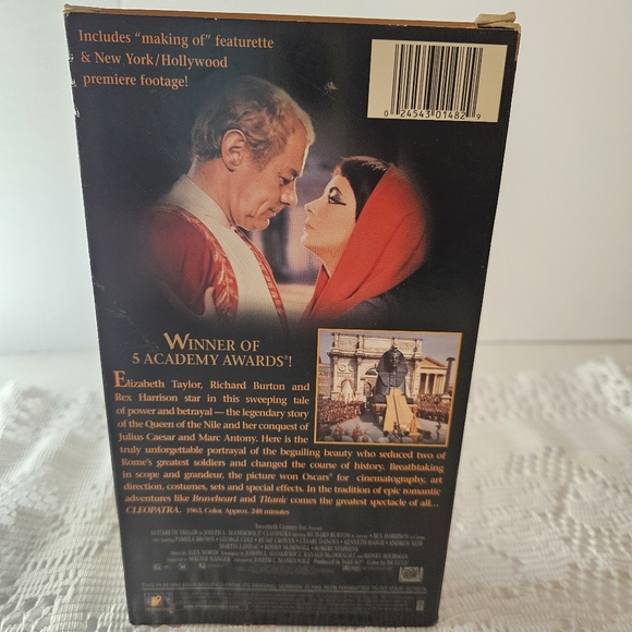 Cleopatra 1963 Color Classic Movie 2 VHS Tape Set Taylor Burton Special Edition - Picture 3 of 5